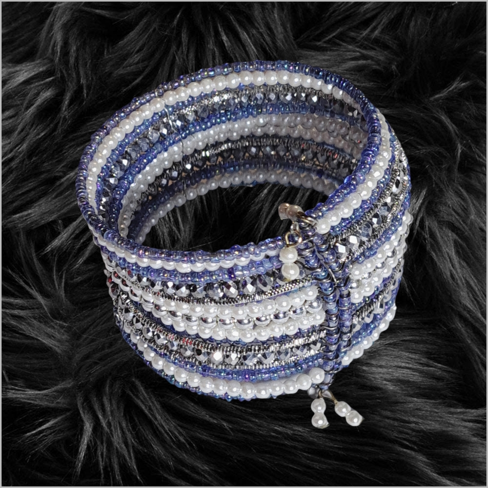 Blue/White Multilayer Beaded Bracelet